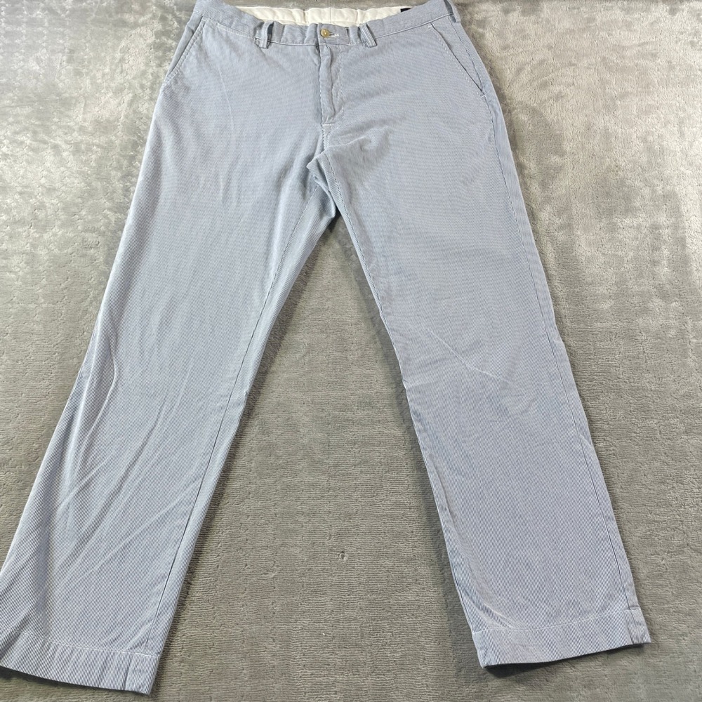 Polo Ralph Lauren Seersucker Chino Pants Men 38x30 Striped Beach Resort Vacation